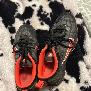 Nike Kids Black and Coral Cleats